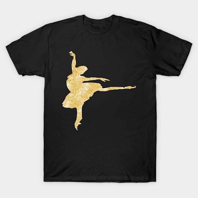 gold ballerina T-Shirt by MarieStar